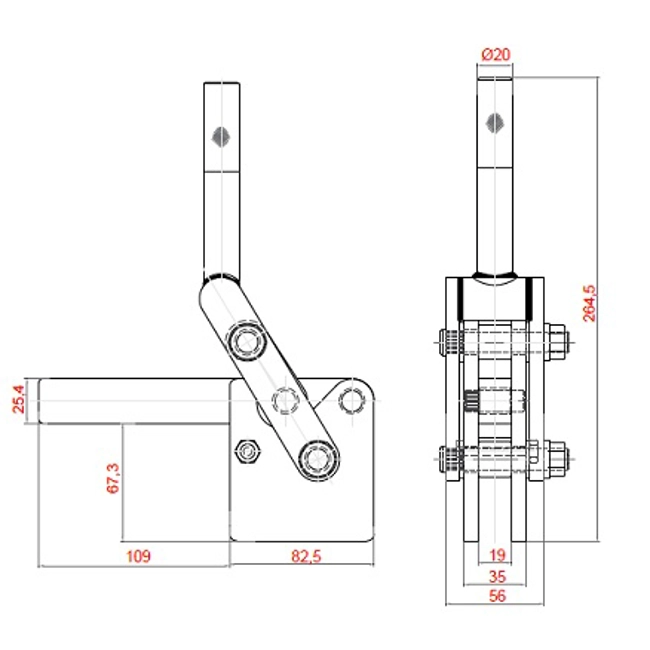 Vendita online Bloccaggio saldabile serie pesante base dritta braccio fisso 710 Kg.